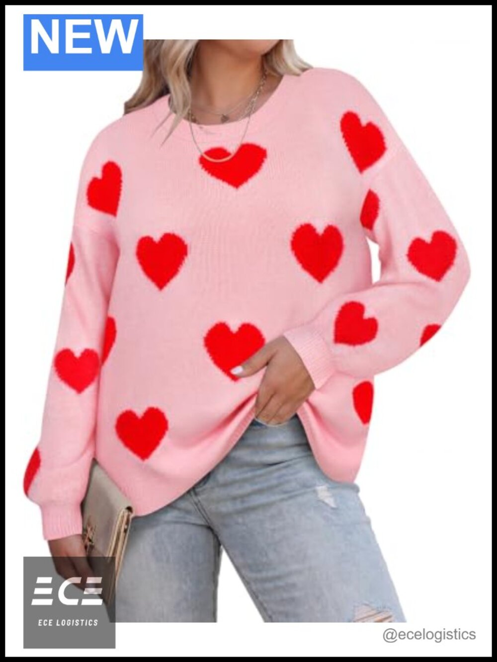 Plus Size Oversized Crewneck Sweater Knit Side Split Pullover Fall Winter Casual